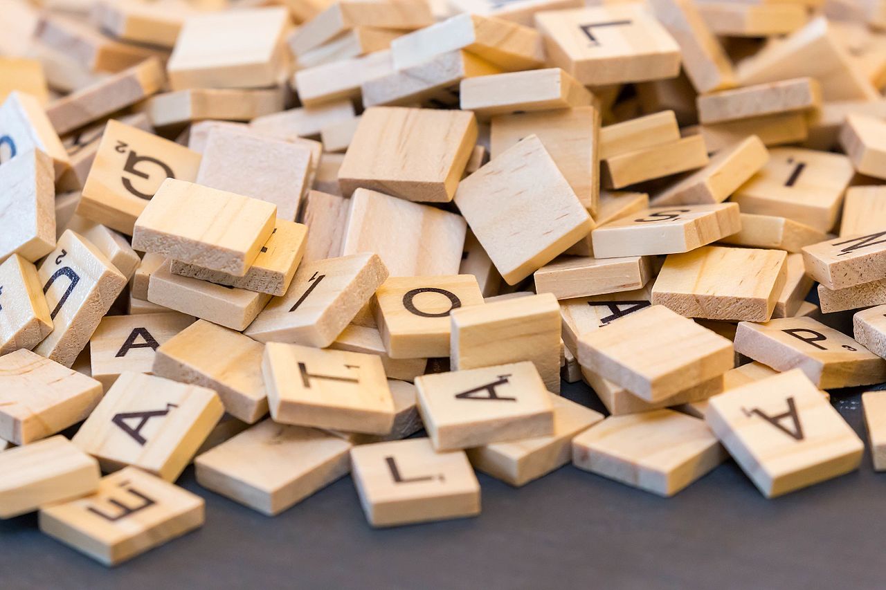 Pile of Scrabble tiles