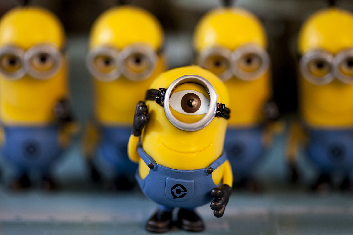 Stylistic photograph of Disney-style minion toys